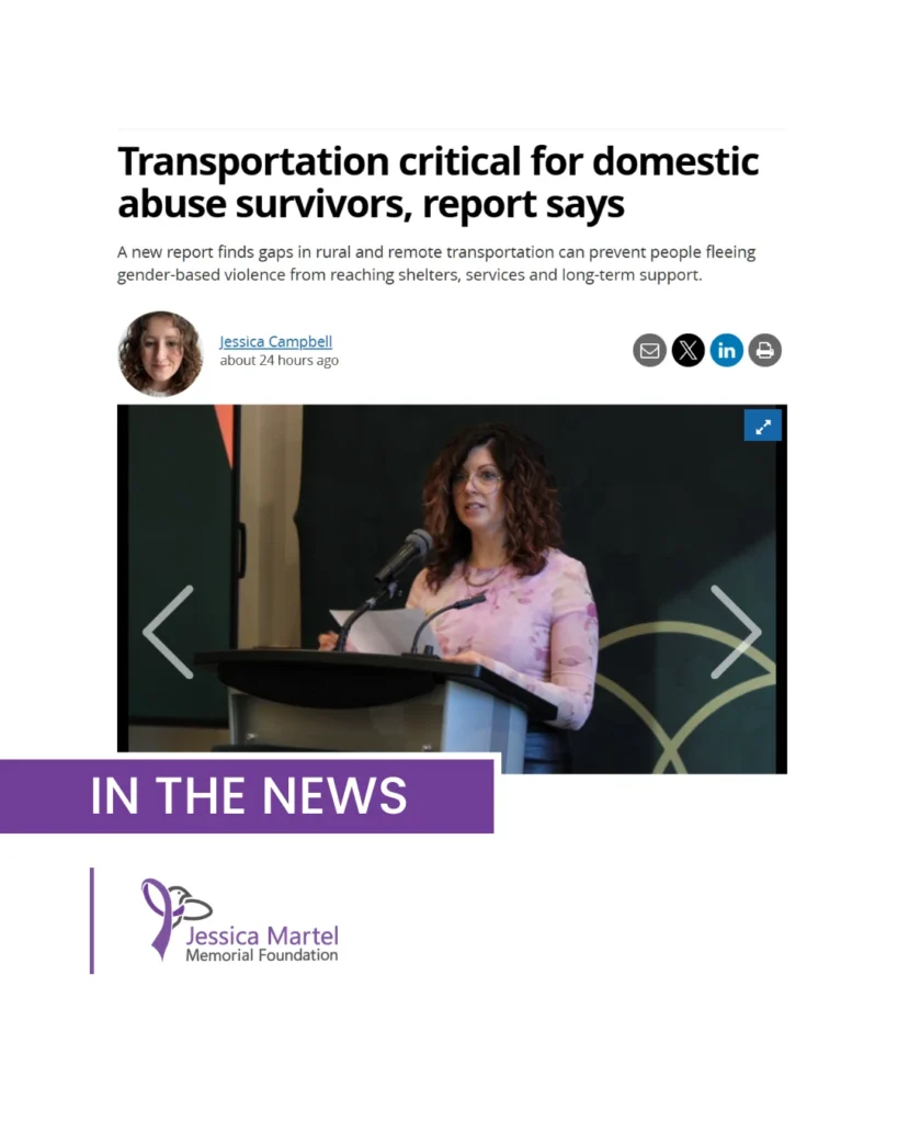 In the news: St. Albert Gazette story, Transportation critical for domestic abuse survivors, report says.